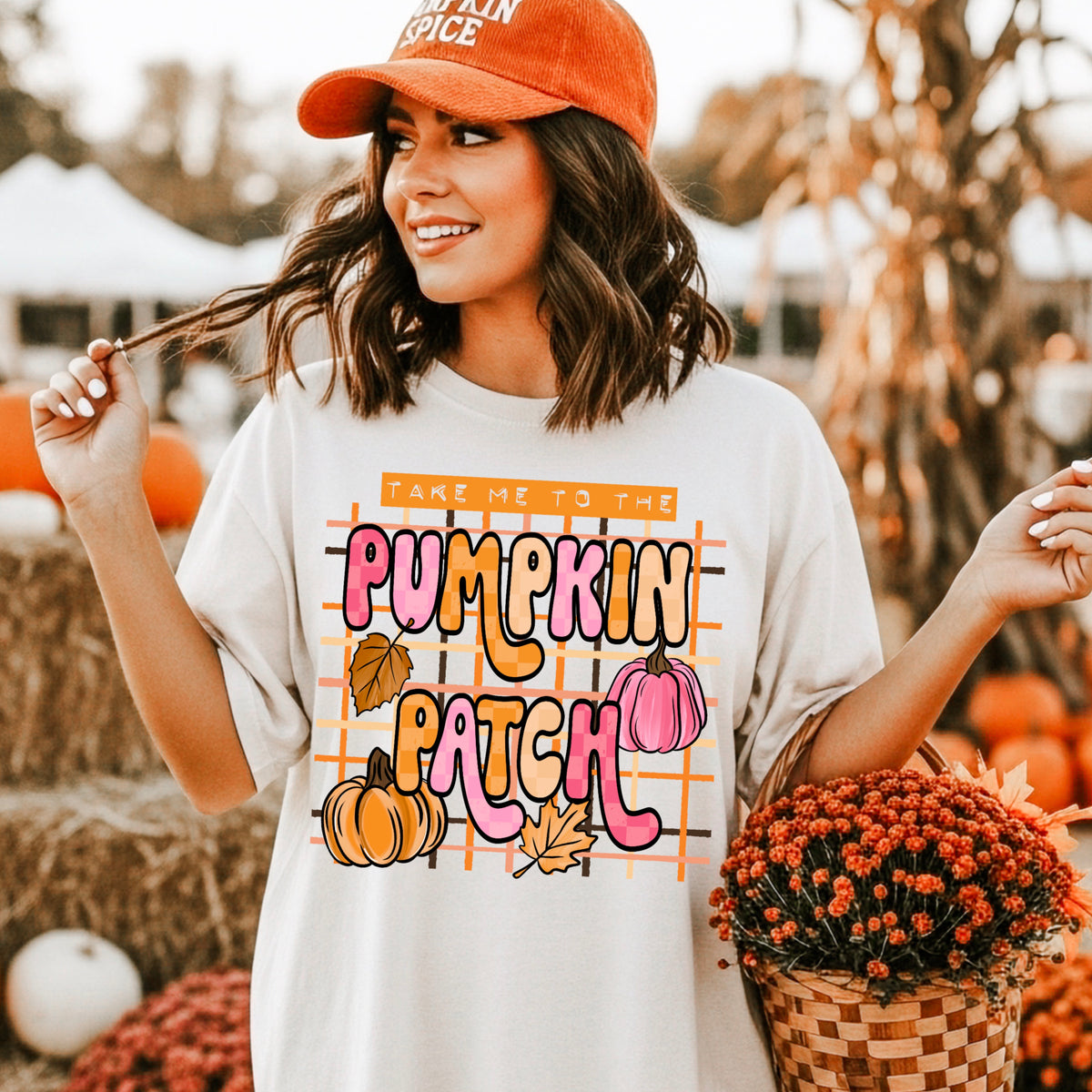 Take Me To The Pumpkin Patch Plaid PNG