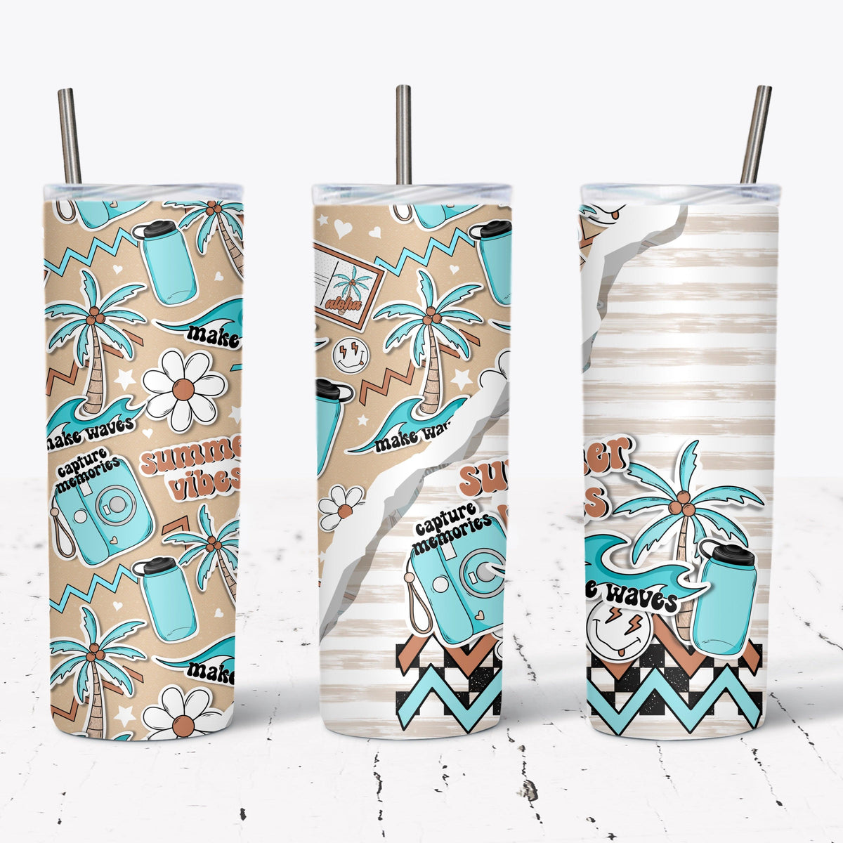 Summer Sticker Tumbler Wrap