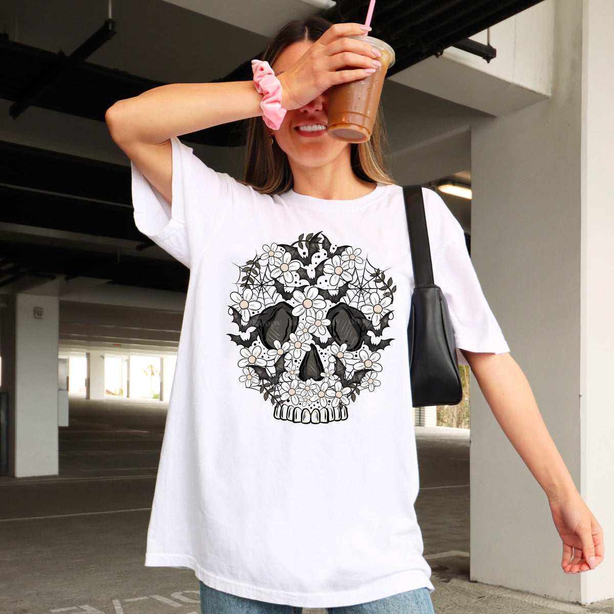 Floral Bat Skellie PNG