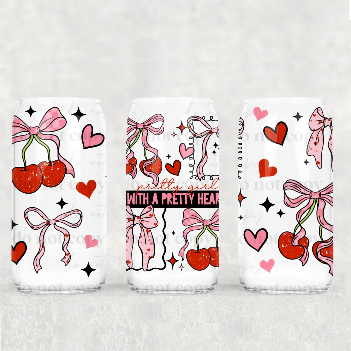 Pretty Heart 16oz Glass Wrap
