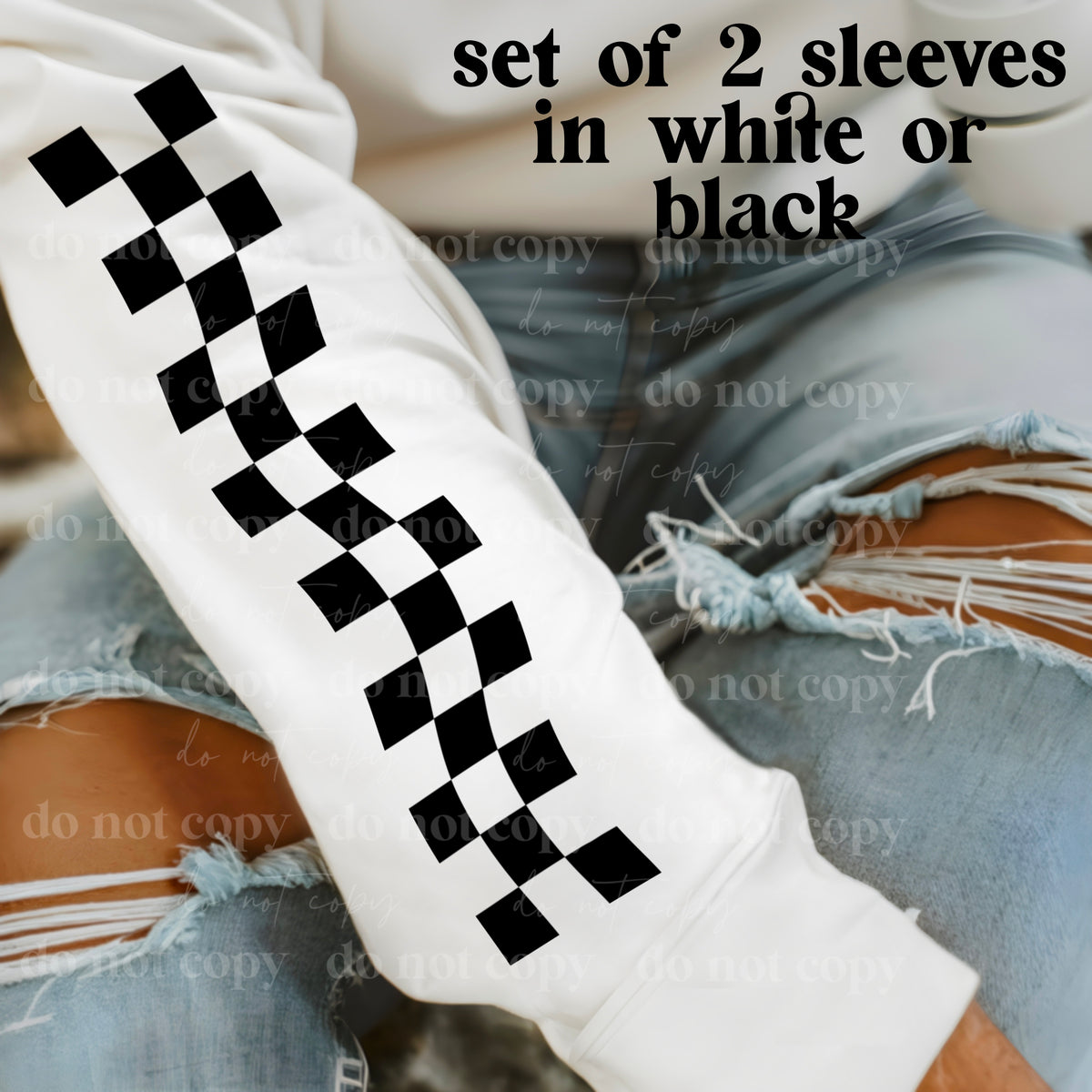 Wavy Checker Sleeves (Sleeves Only) Single Color PNG