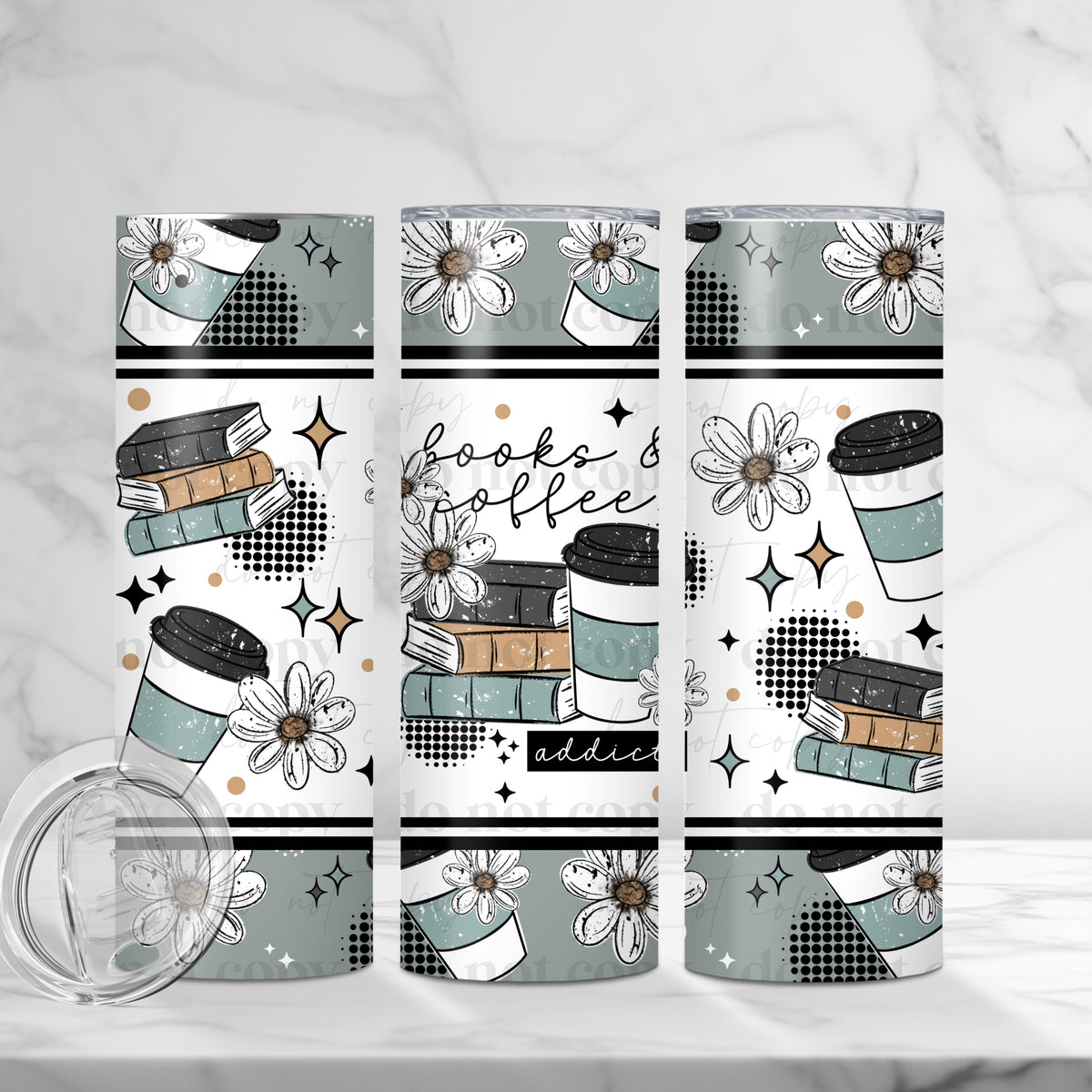 Books & Coffee Tumbler Wrap