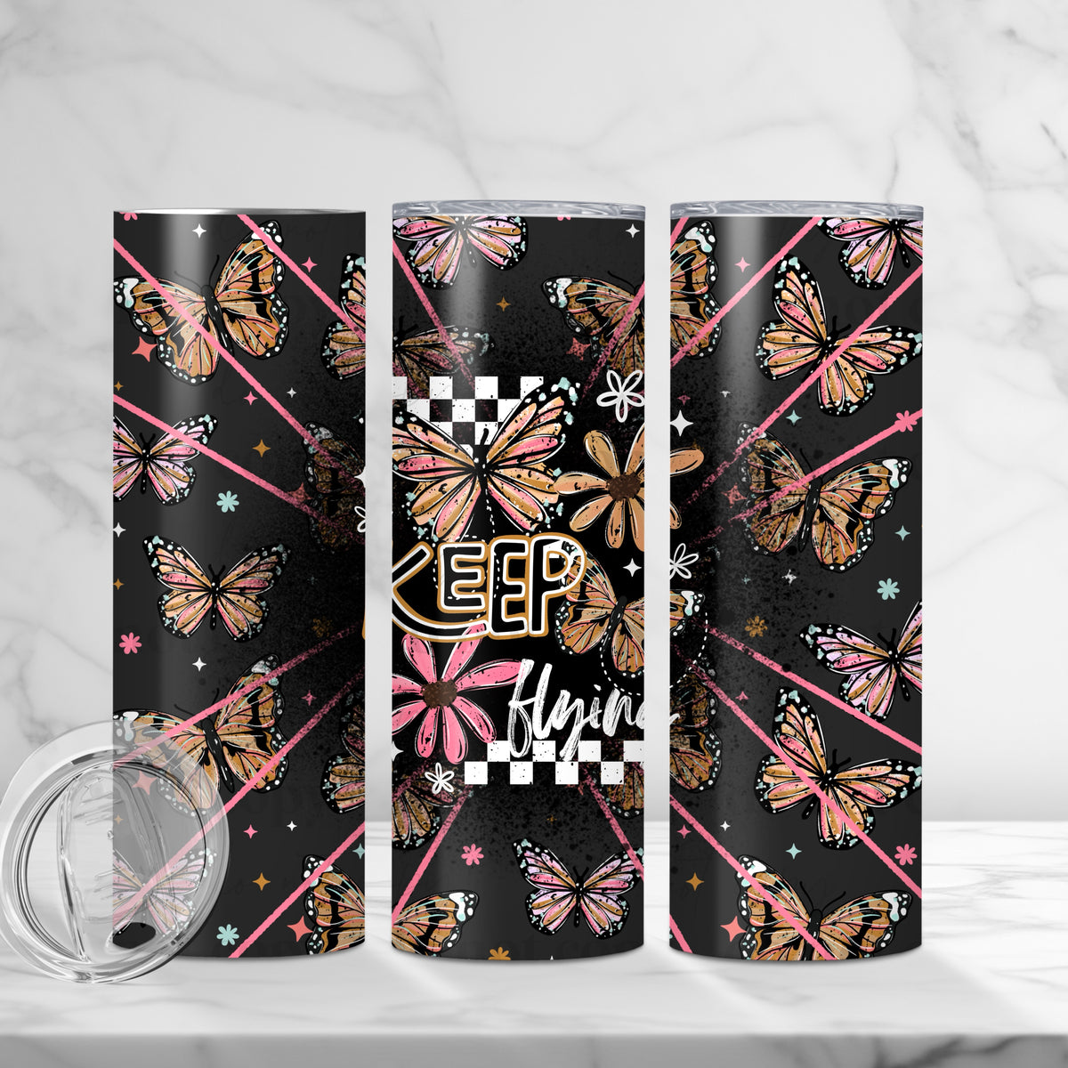 Keep Flying Black Tumbler Wrap