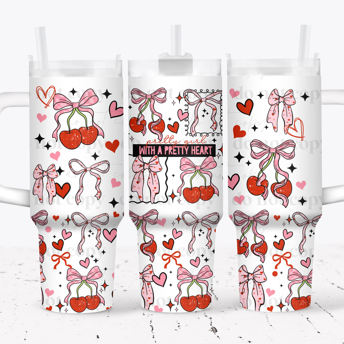 Cherry Bow 40oz Tumbler Wrap