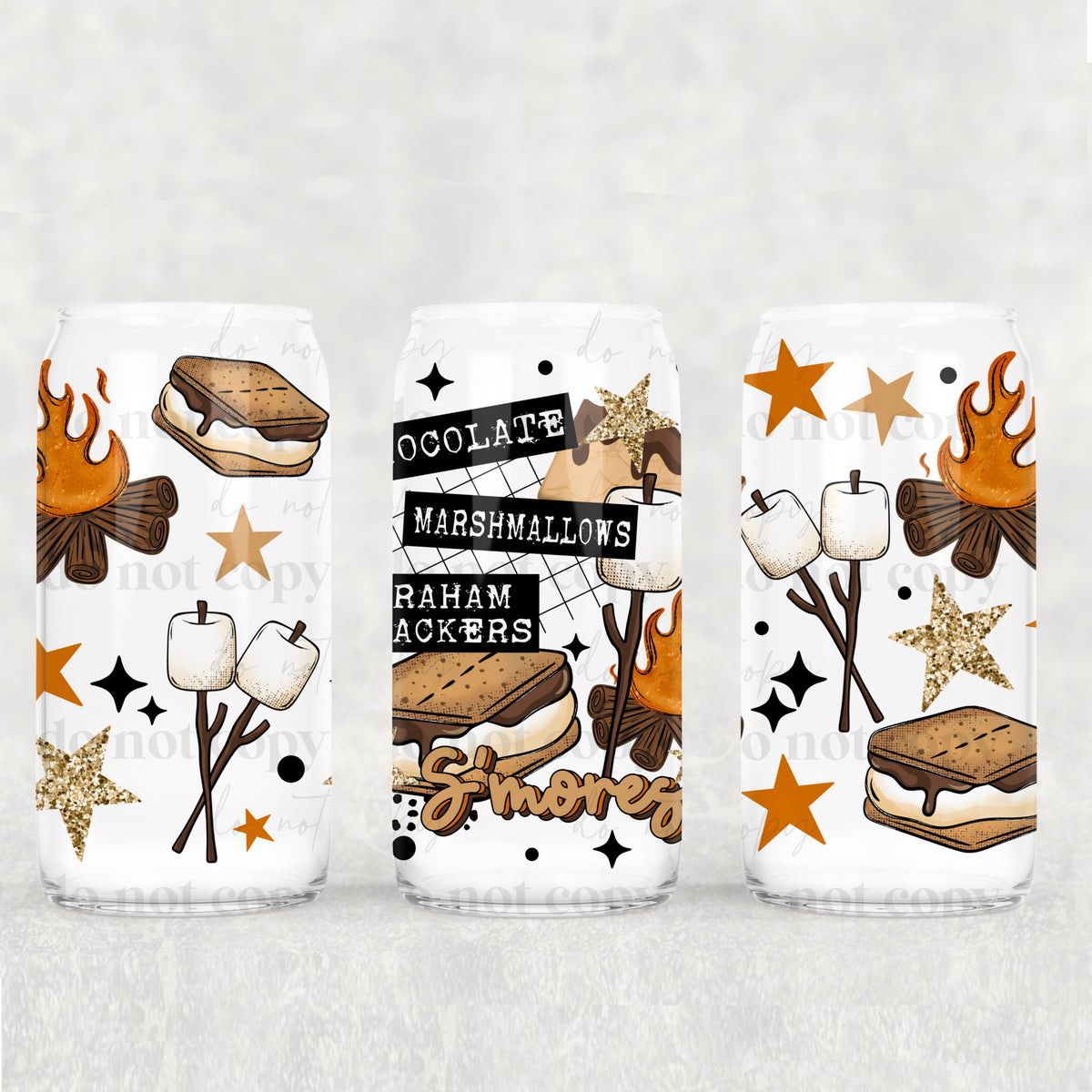 Smores Collage 16oz Glass Wrap