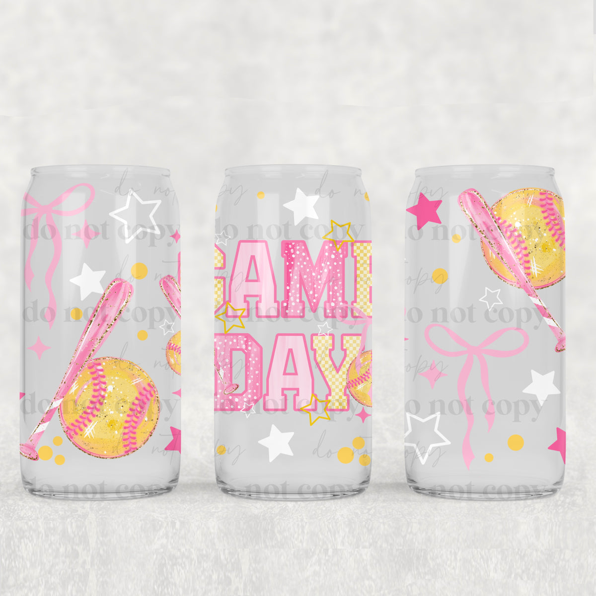 Softball Gameday 16oz Glass Wrap