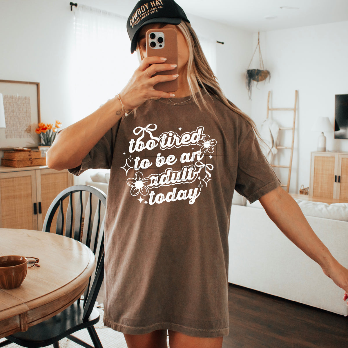 Too Tired To Adult Single Color PNG