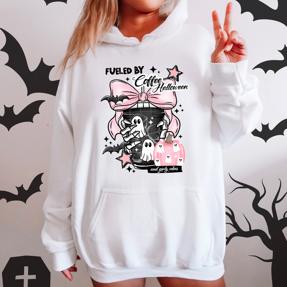 Fueled By Coffee & Halloween PNG