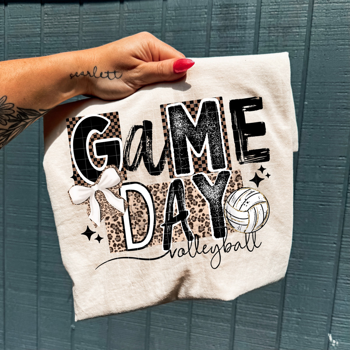 Game Day Volleyball Leopard PNG