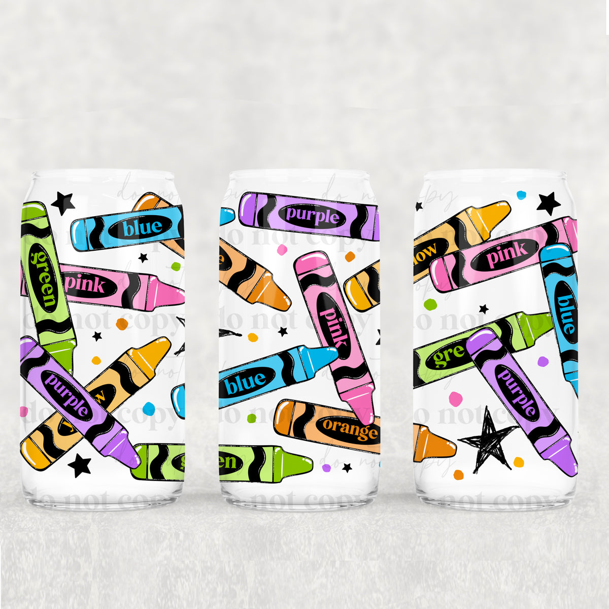 Crayons 16oz Glass Wrap