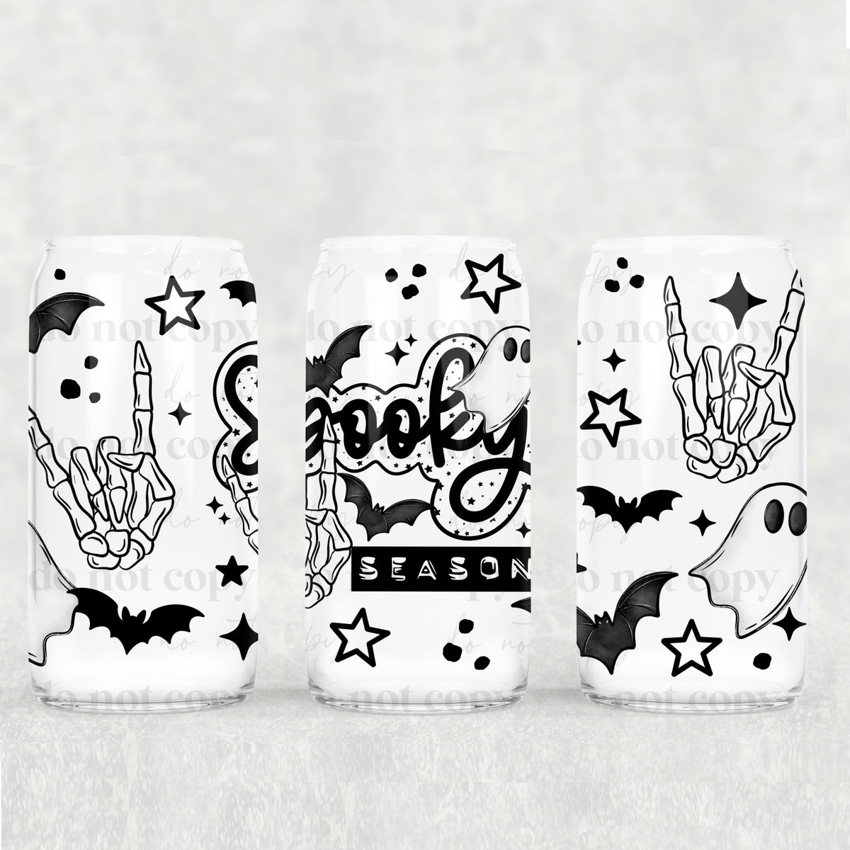 Spooky Skellie Hand 16oz Glass Wrap