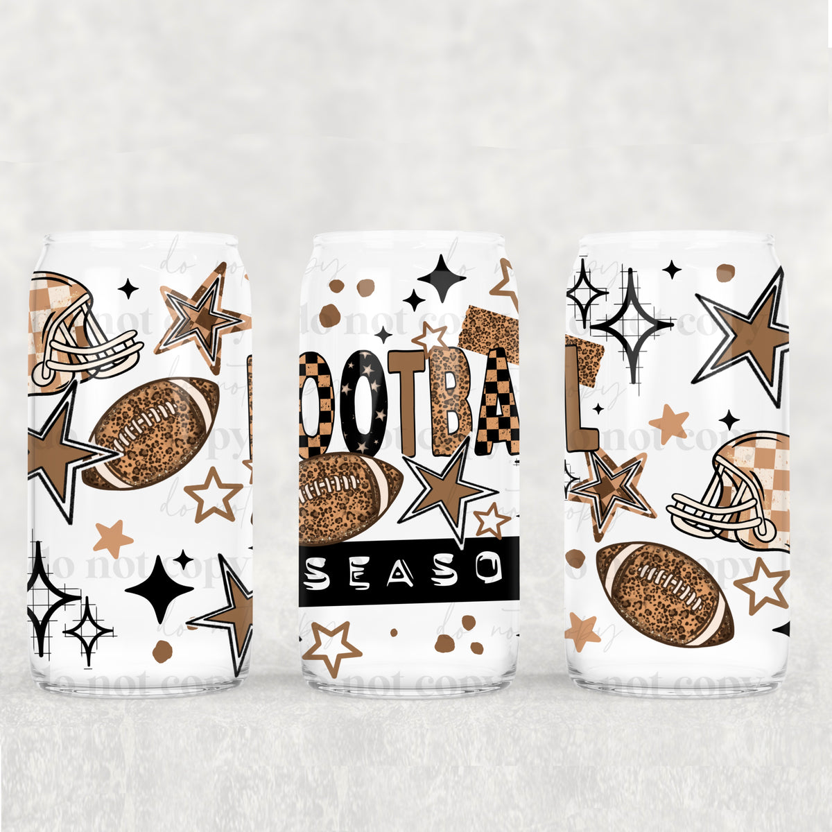 Football Season 16oz Glass Wrap