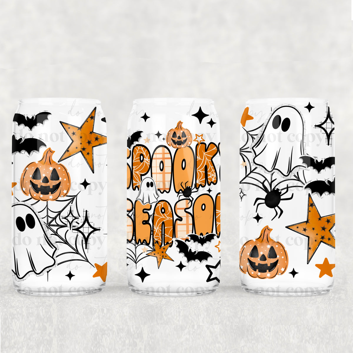 Orange Spooky Season 16oz Glass Wrap