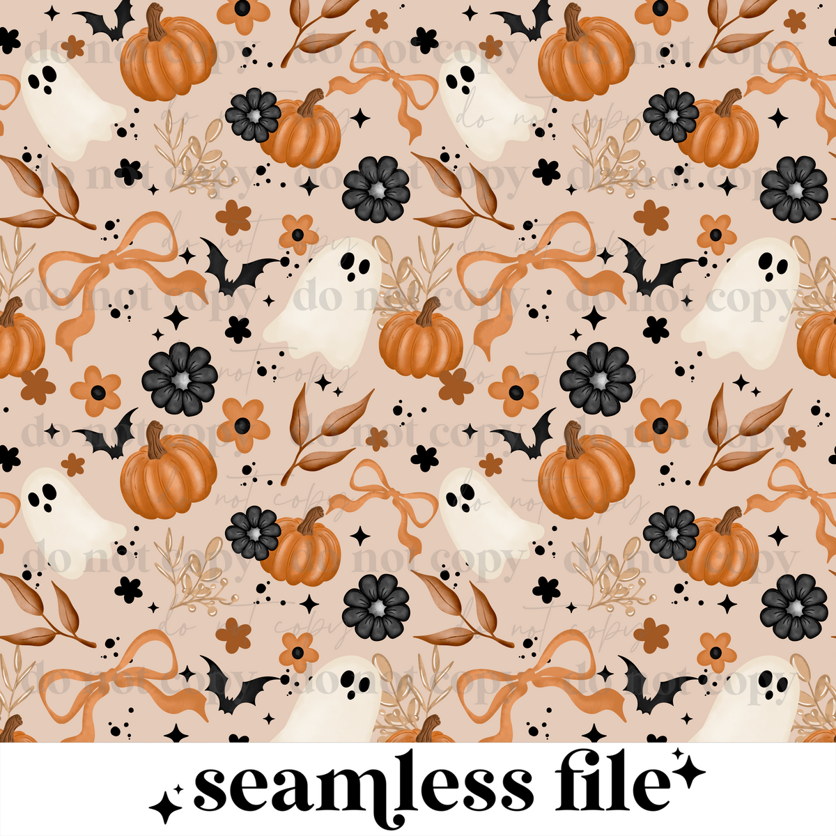 Fall Pumpkin Florals Seamless