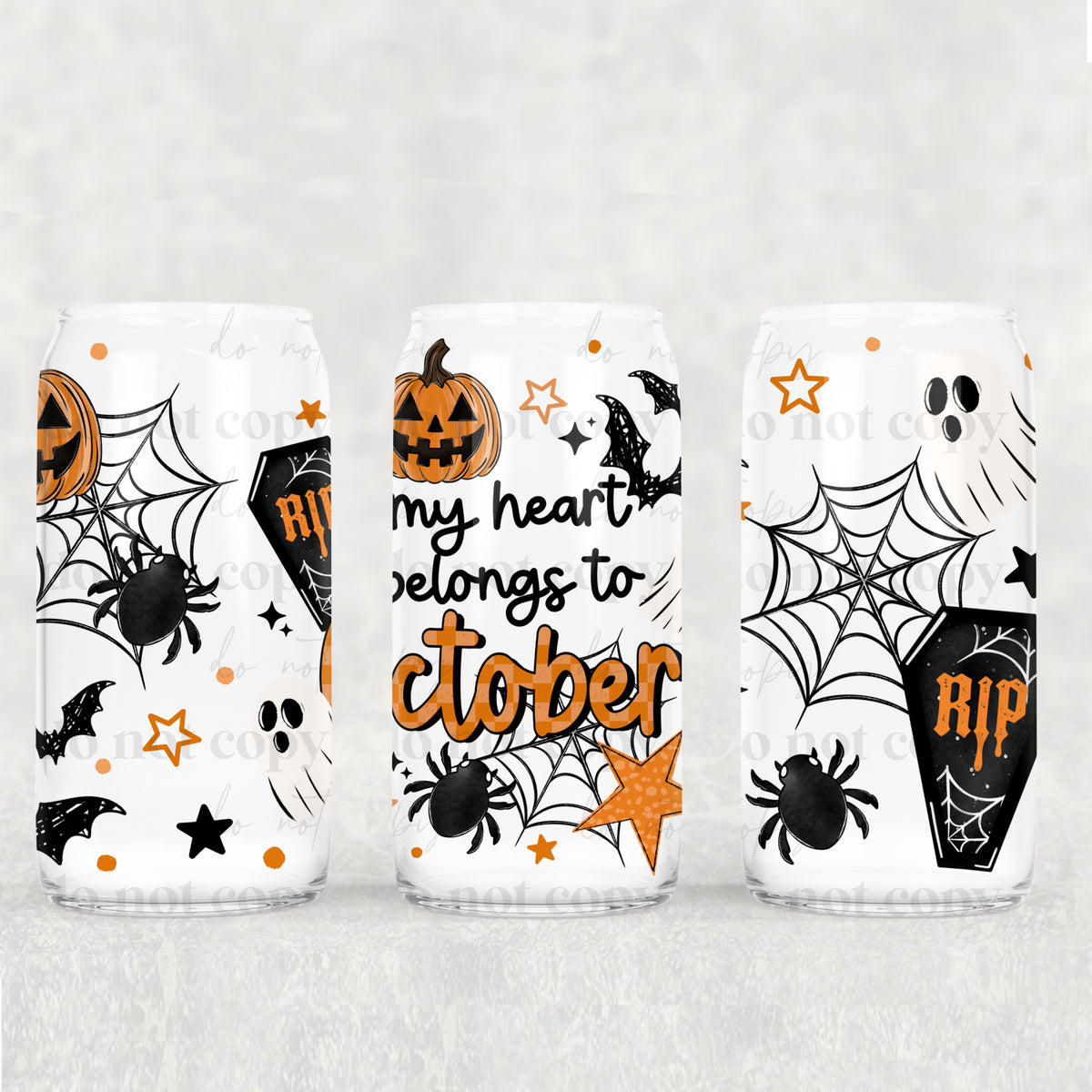Heart Belongs To October 16oz Glass Wrap