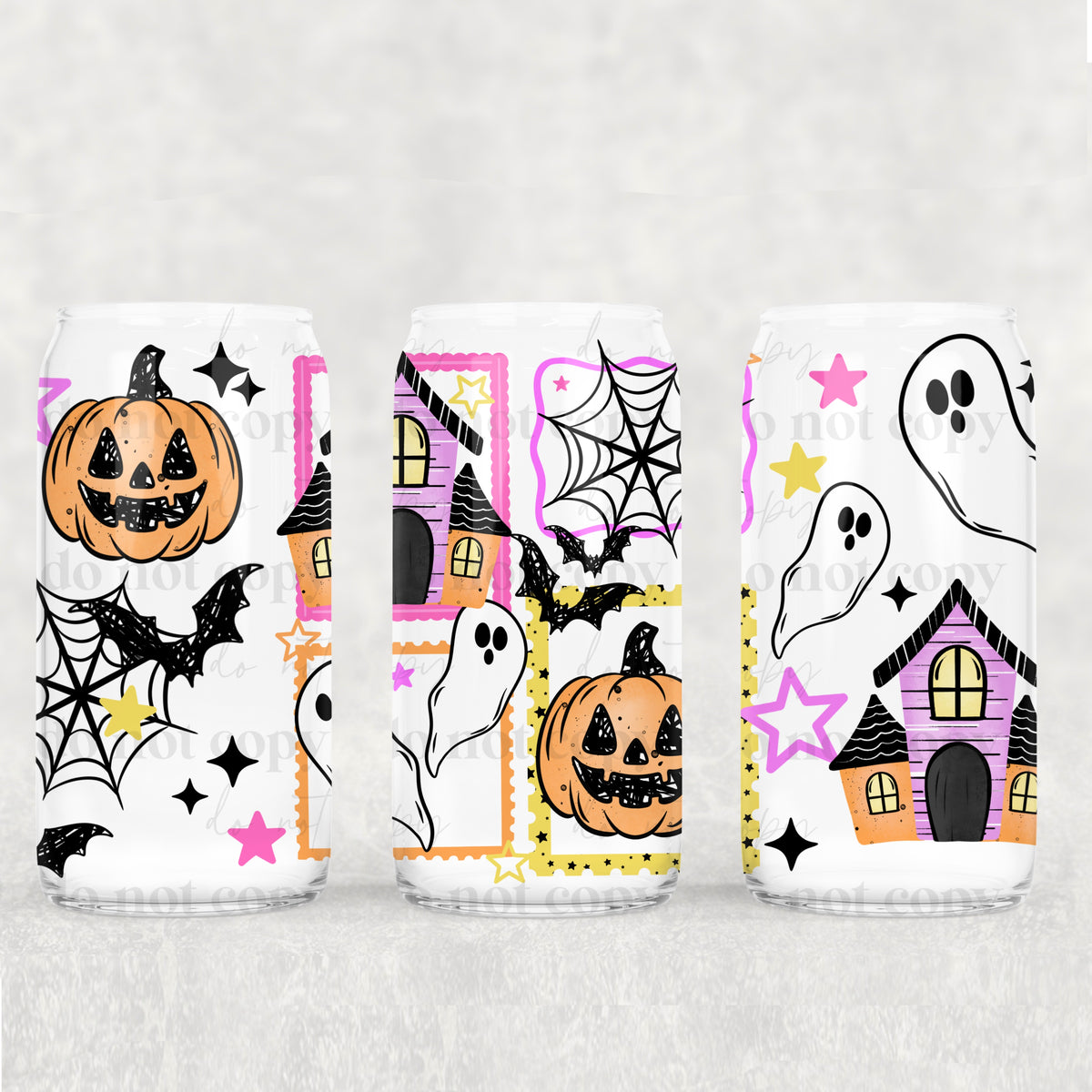 Haunted House Stamps 16oz Glass Wrap