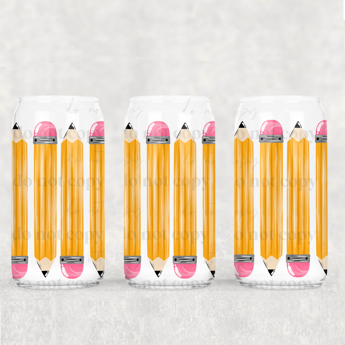 Pencils 16oz Glass Wrap