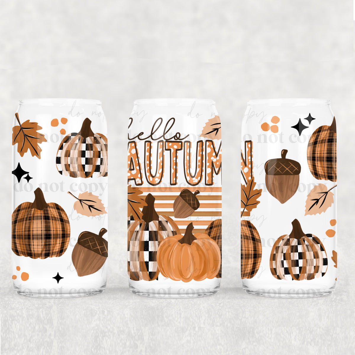 Autumn Stripes 16oz Glass Wrap