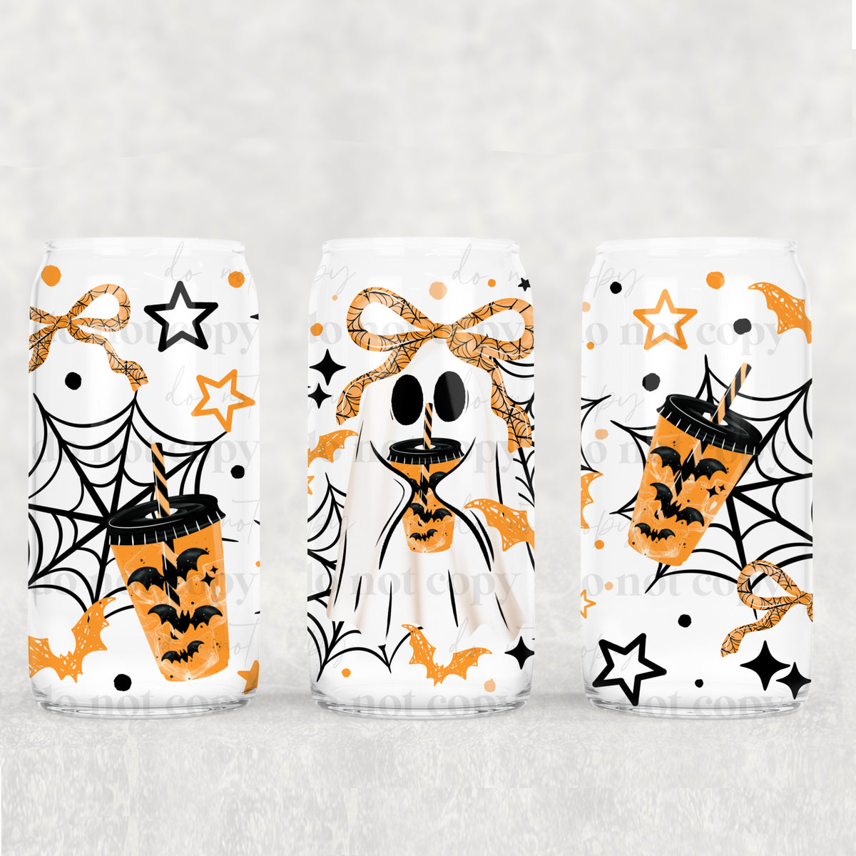 Bat Coffee Ghostie 16oz Glass Wrap