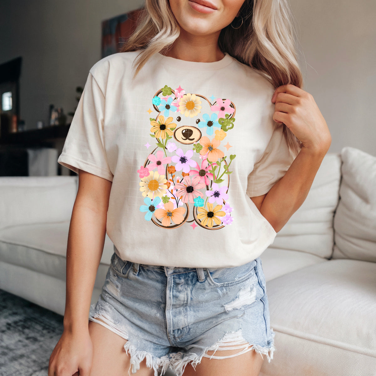 Floral Teddy Bear PNG
