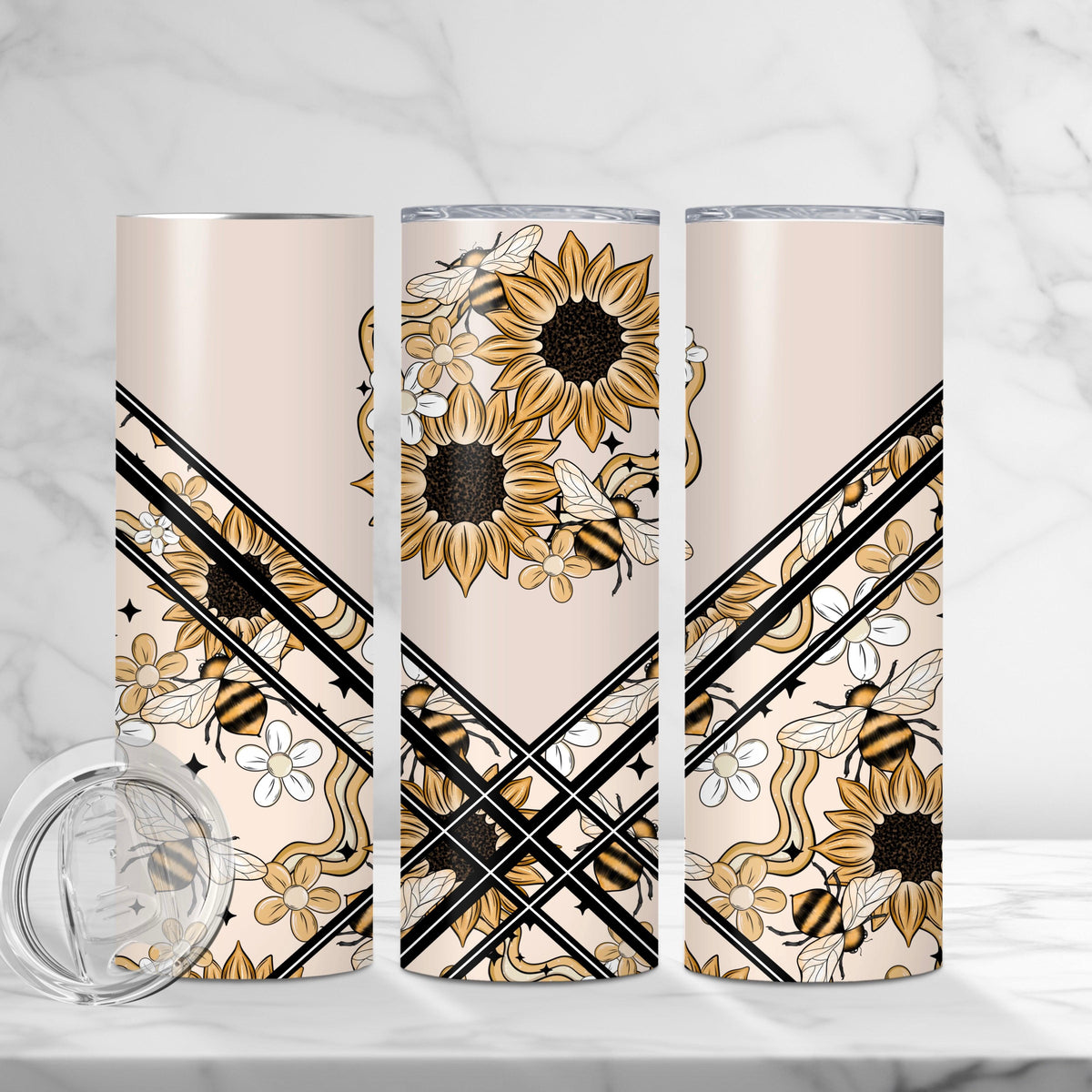 Sunflower Bees Tumbler Wrap