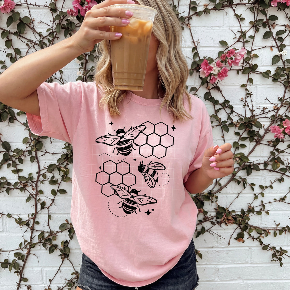 Bee Honeycomb Single Color PNG