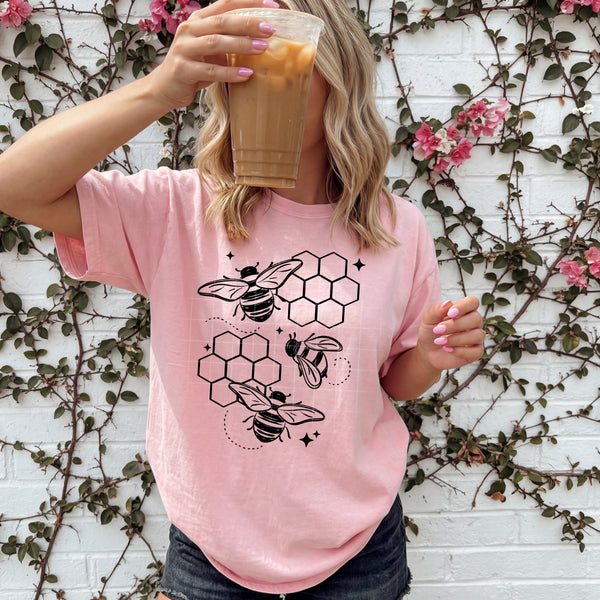 Bee Honeycomb Single Color PNG