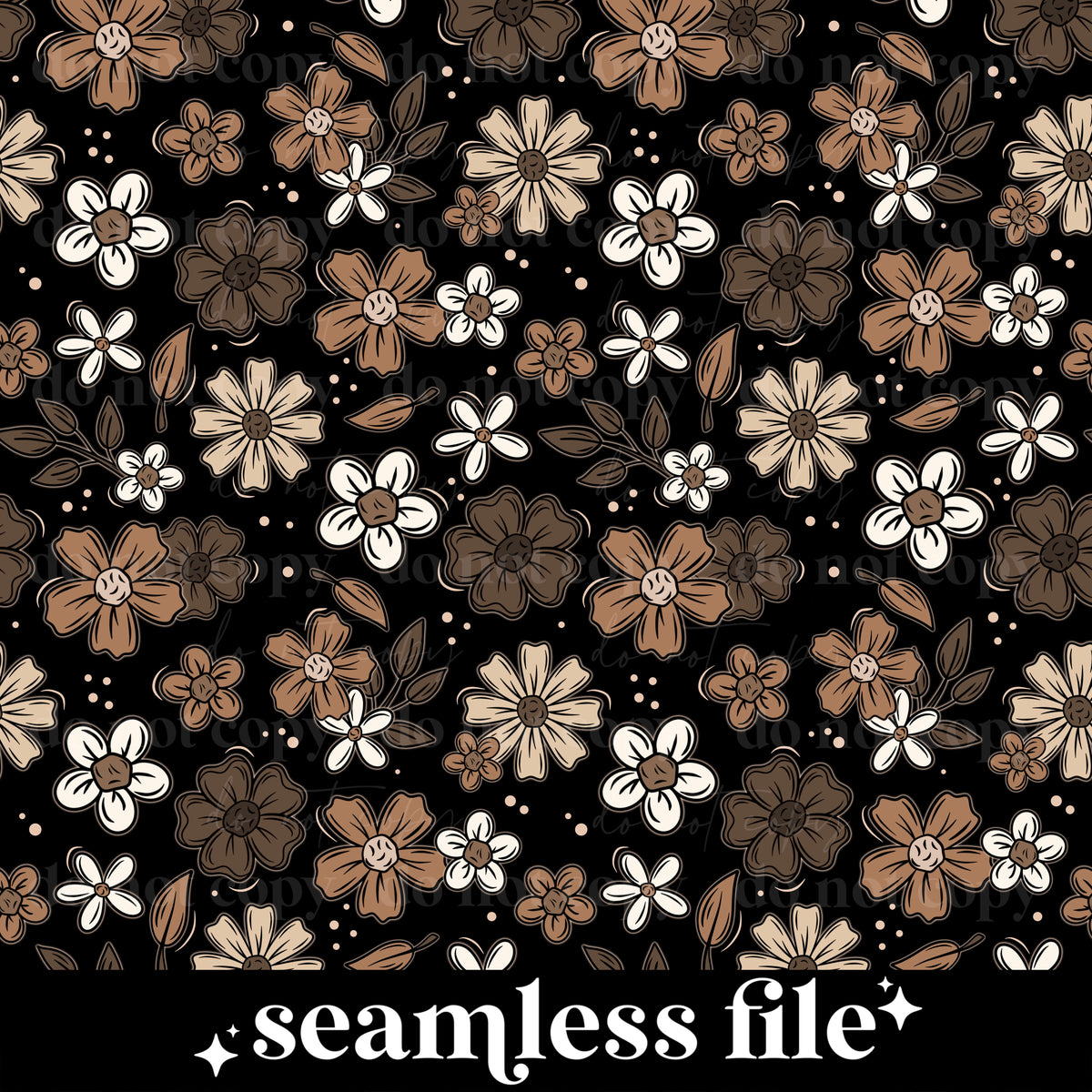 Brown florals Seamless