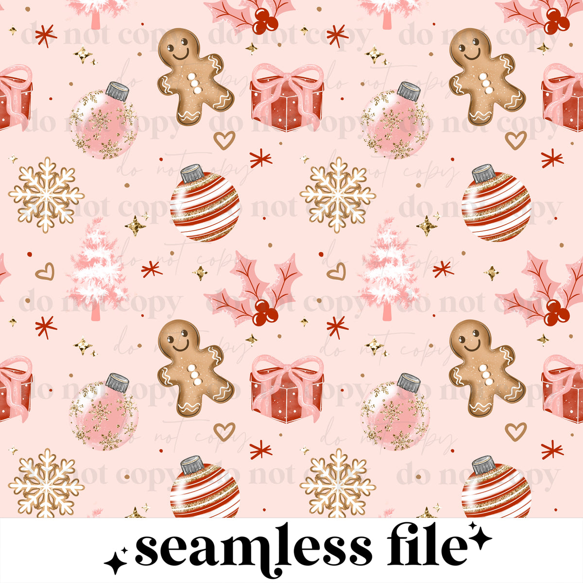 Merry Christmas Pink Seamless