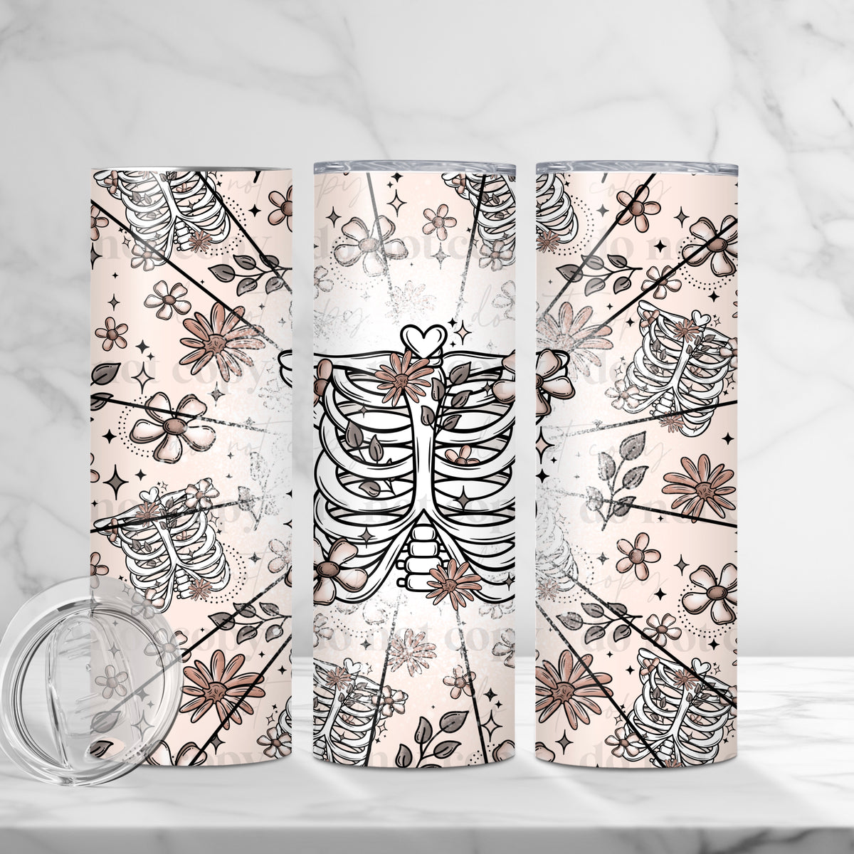 Floral Ribcage Tumbler Wrap