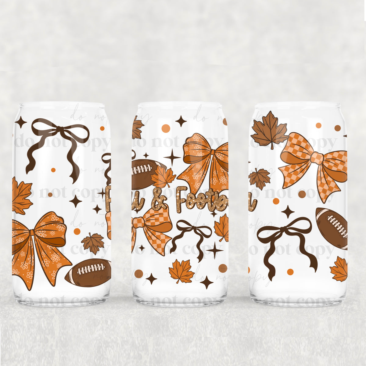 Fall & Football 16oz Glass Wrap