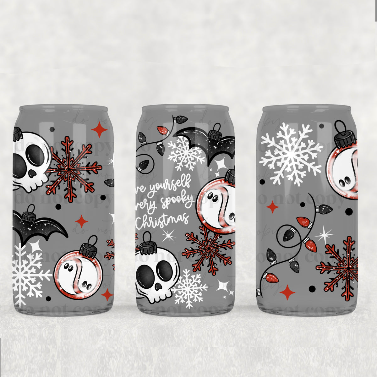 Very Spooky Christmas 16oz Glass Wrap
