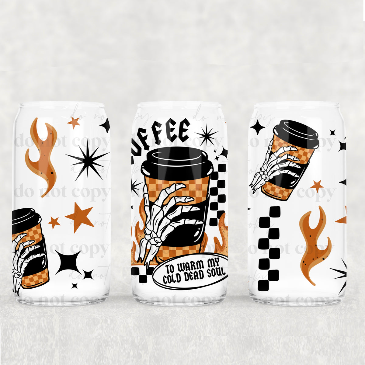 Coffee Cold Soul 16oz Glass Wrap