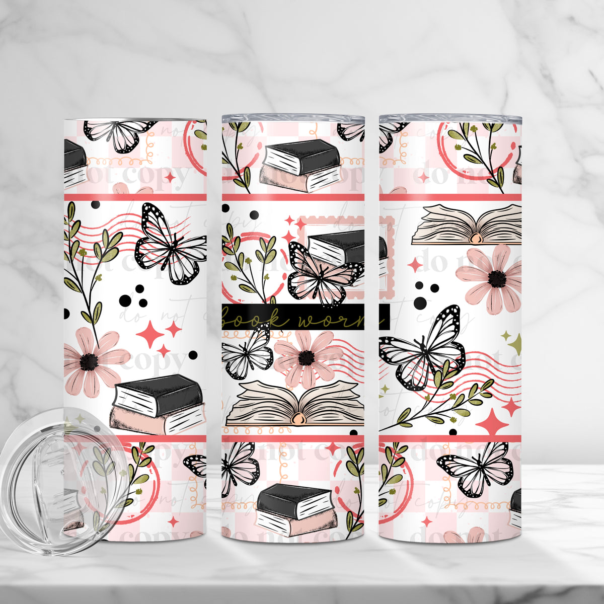Book Worm Tumbler Wrap