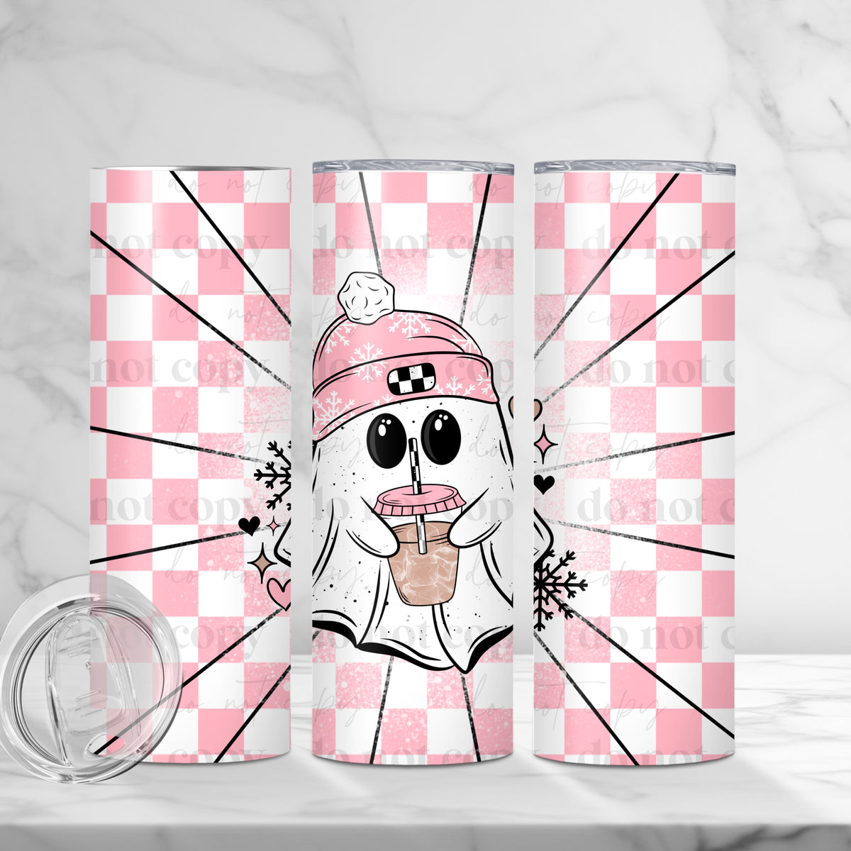 Iced Coffee Ghostie Tumbler Wrap