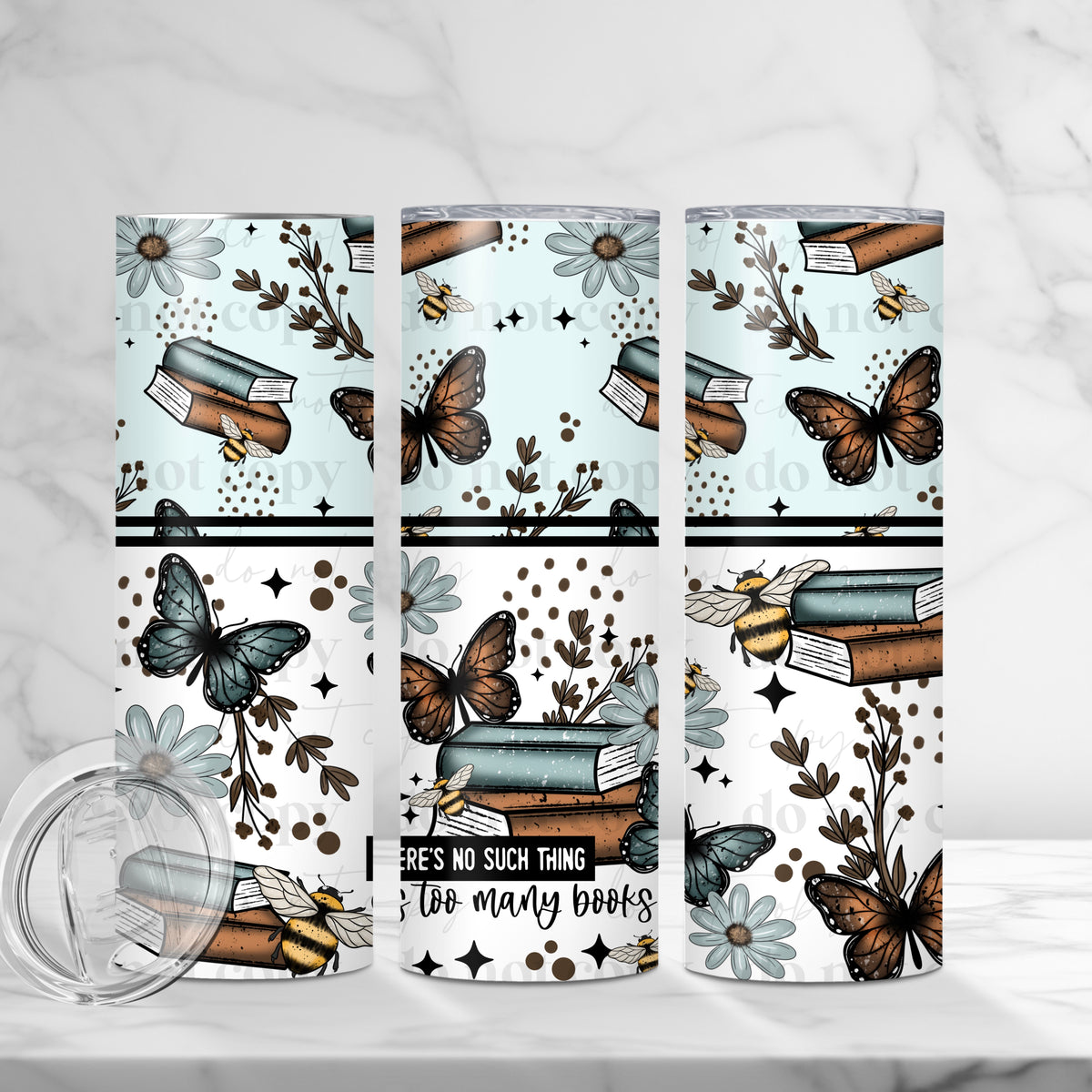 Too Many Books Tumbler Wrap
