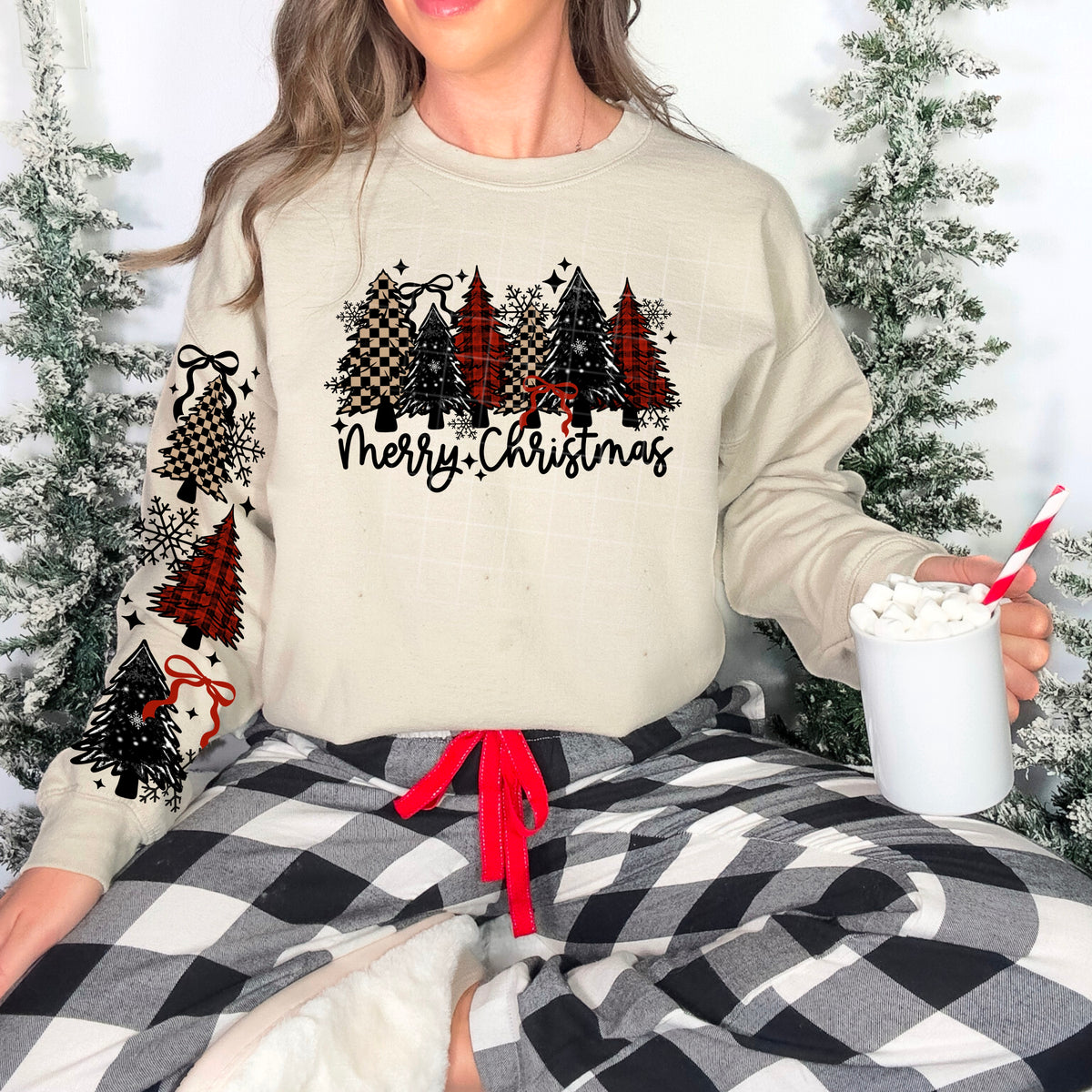 Plaid Trees w/ Sleeves PNG