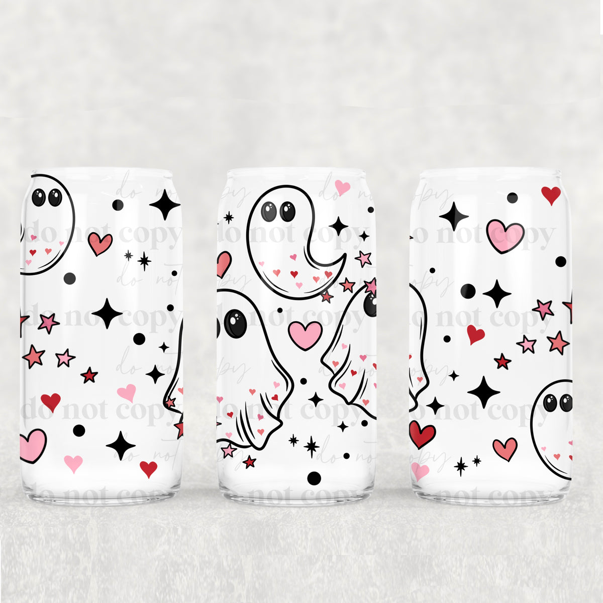 Valentines Ghosties 16oz Glass Wrap