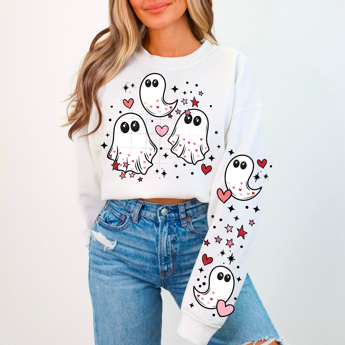 Valentine ghosties w/ Sleeves PNG