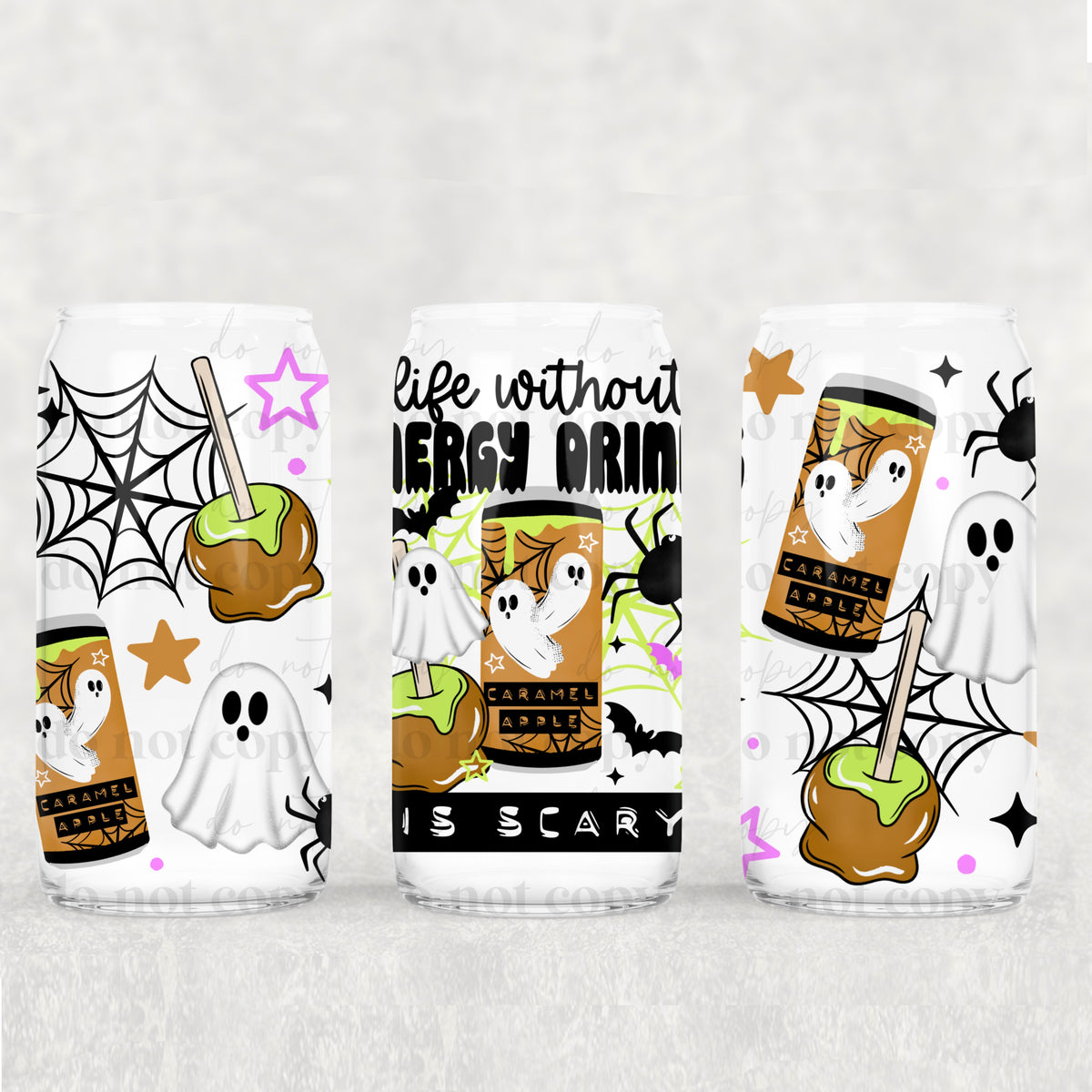 Spooky Energy Drinks 16oz Glass Wrap