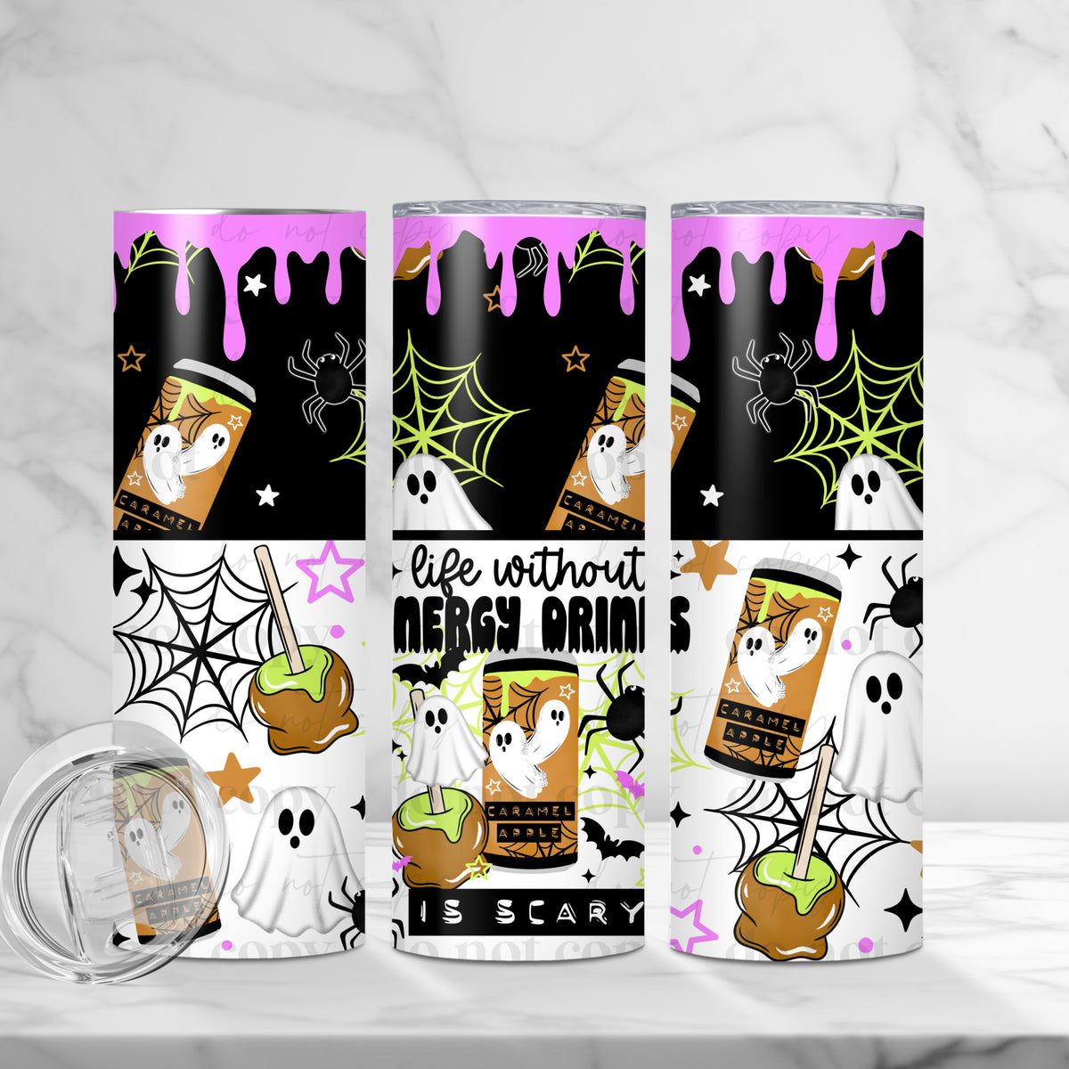 Spooky Energy Drinks Tumbler Wrap