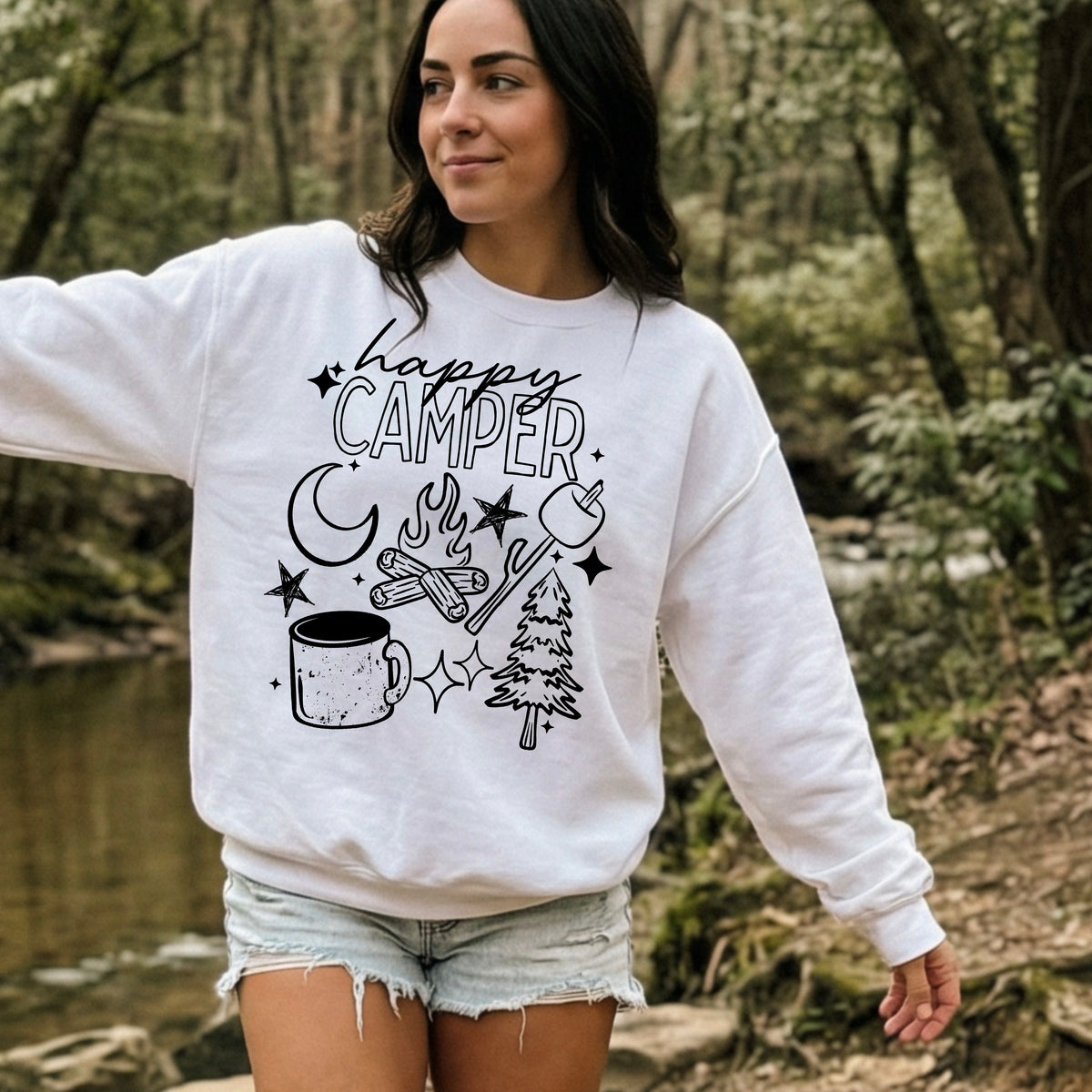 Happy Camper Single Color PNG