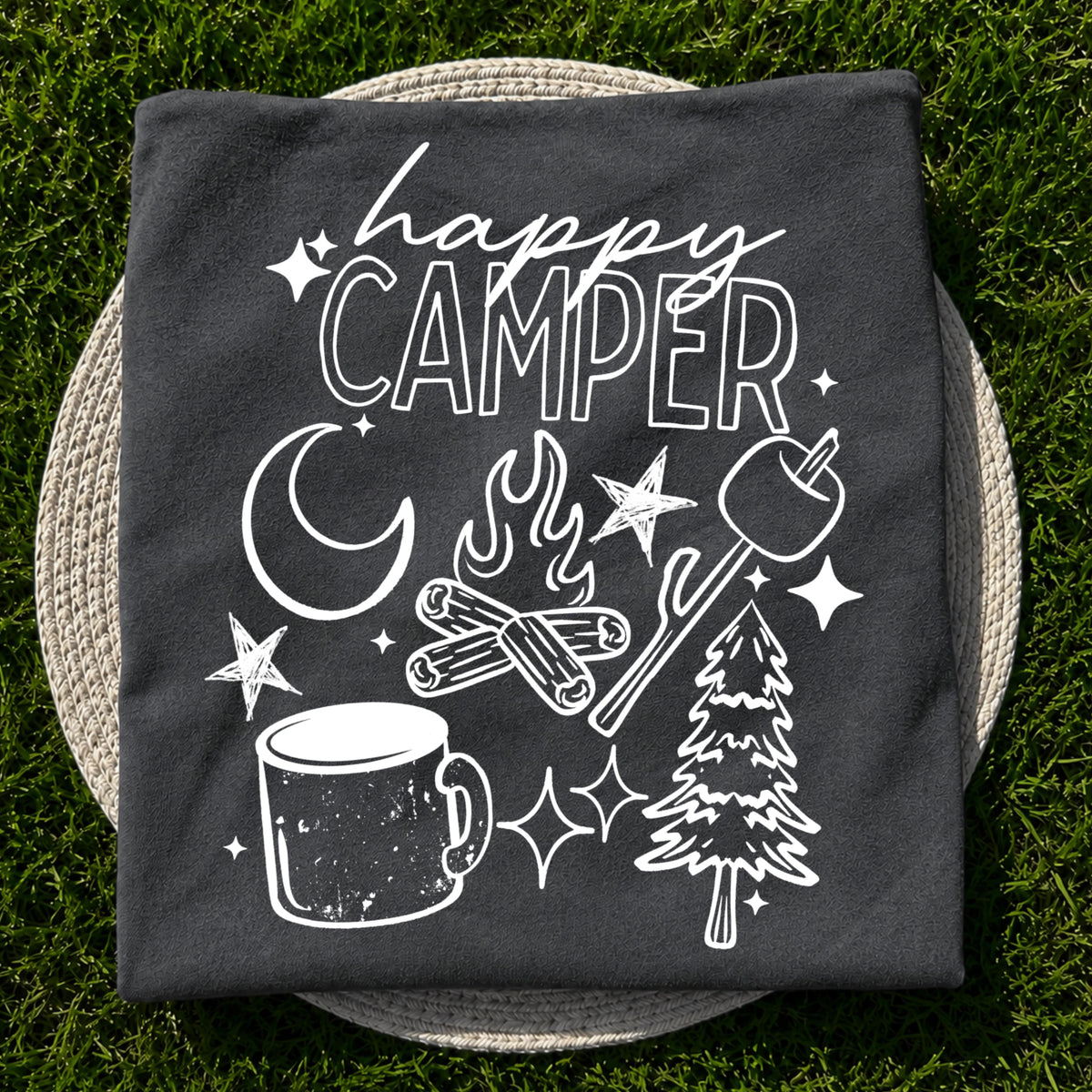 Happy Camper Single Color PNG