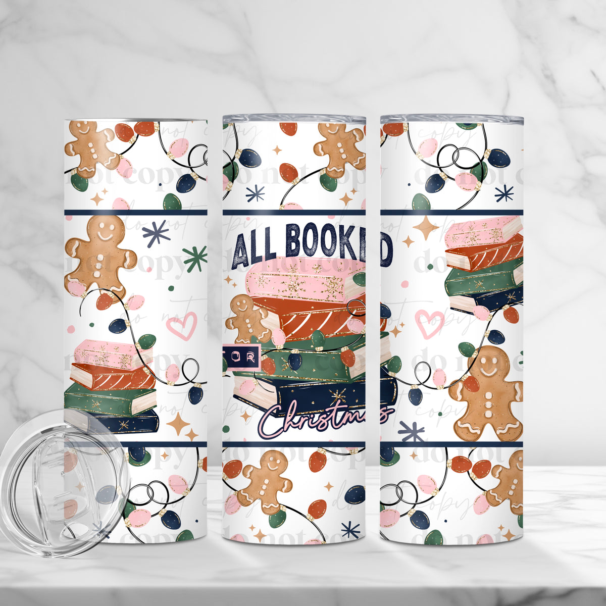 All Booked For Christmas Tumbler Wrap