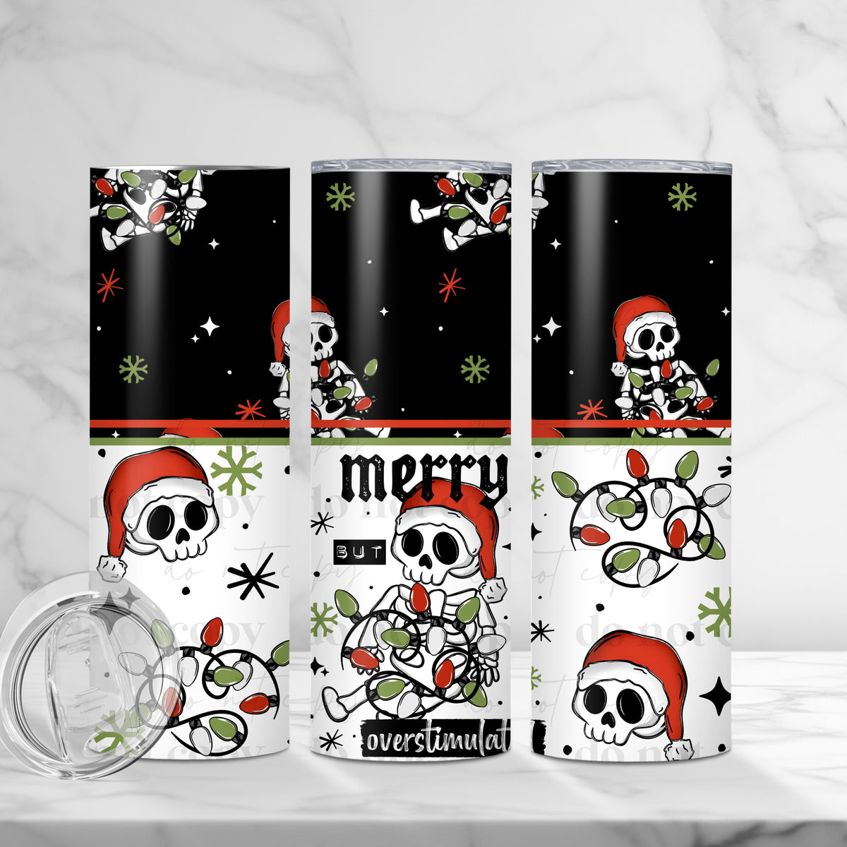 Merry Overstimulated Skellie Tumbler Wrap
