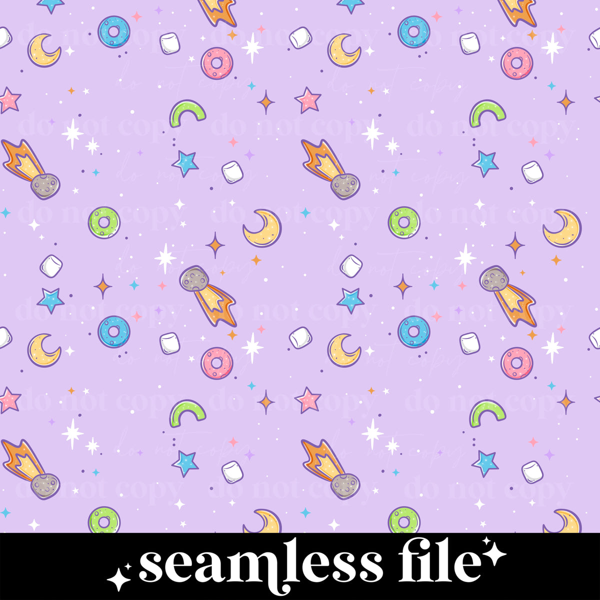 Space cereal purple Seamless coord