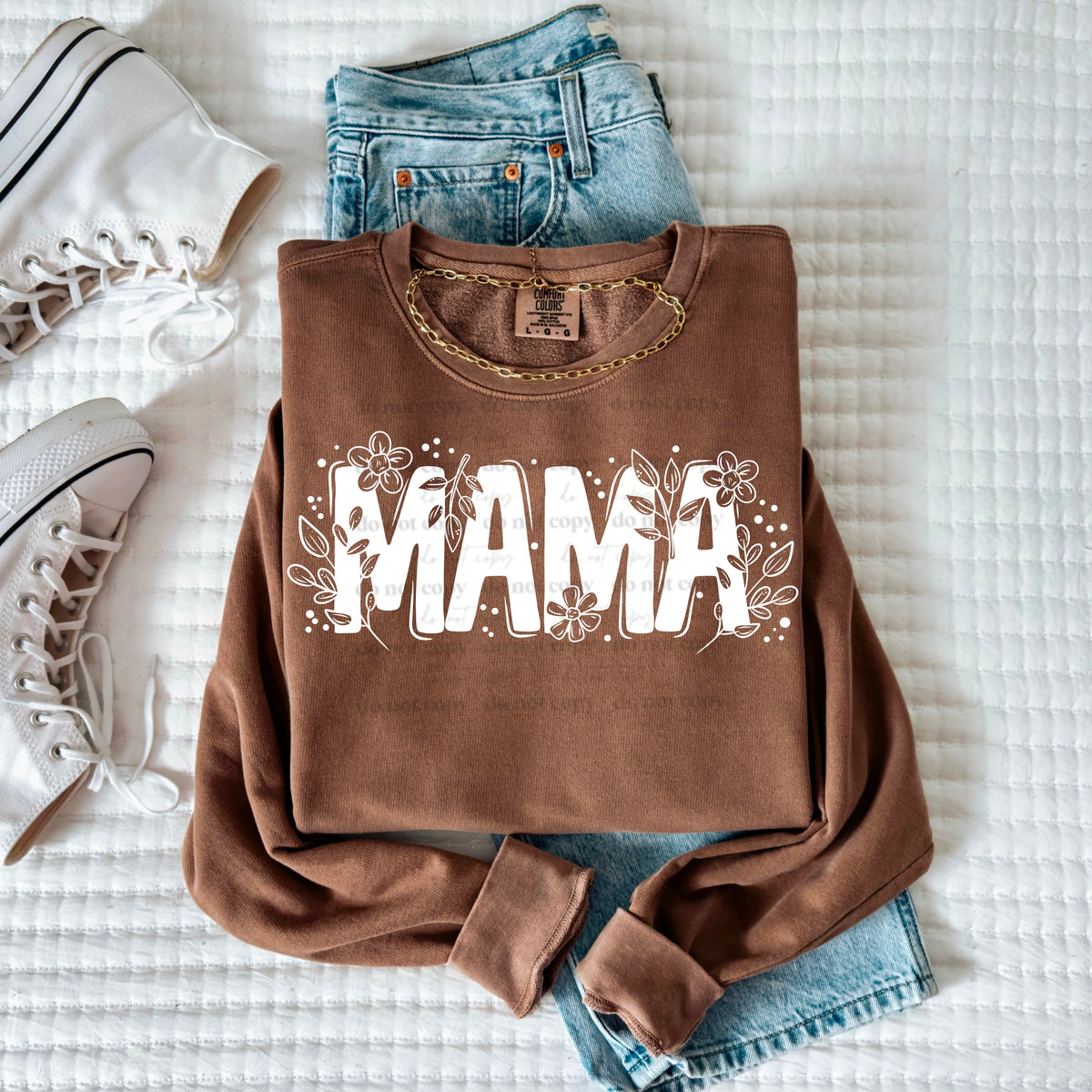 Floral Mama Single Color PNG