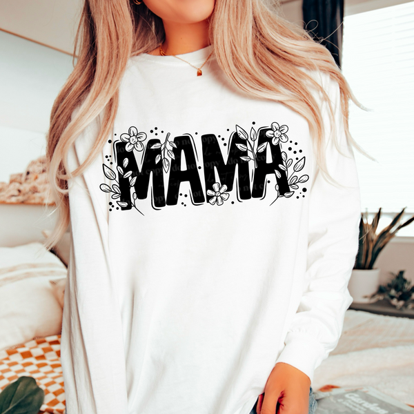 Floral Mama Single Color PNG