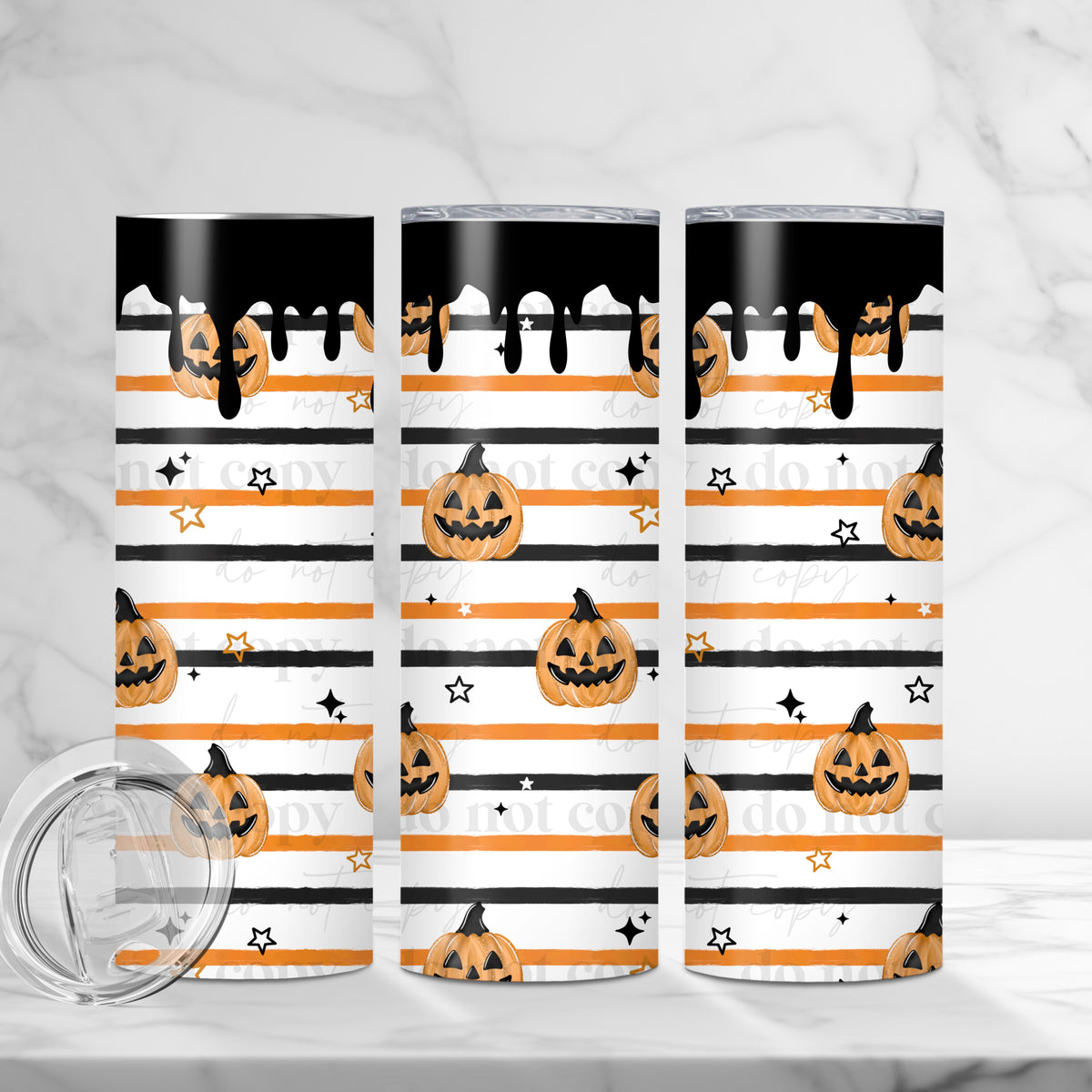 Pumpkin Stripes Tumbler Wrap