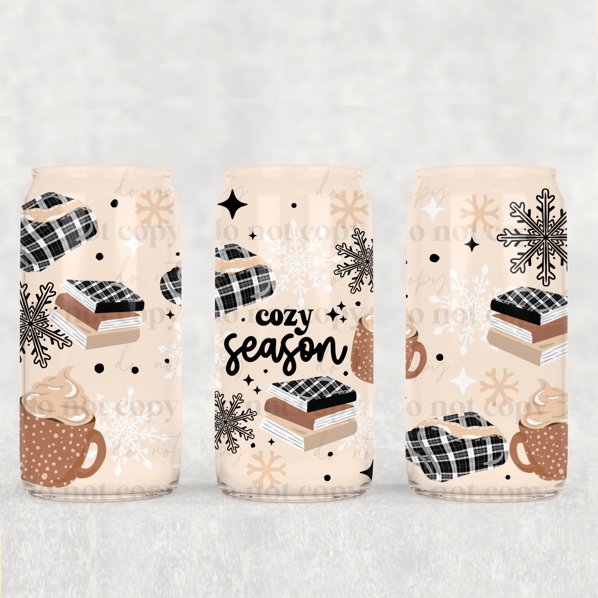 Cozy Season Books 16oz Glass Wrap